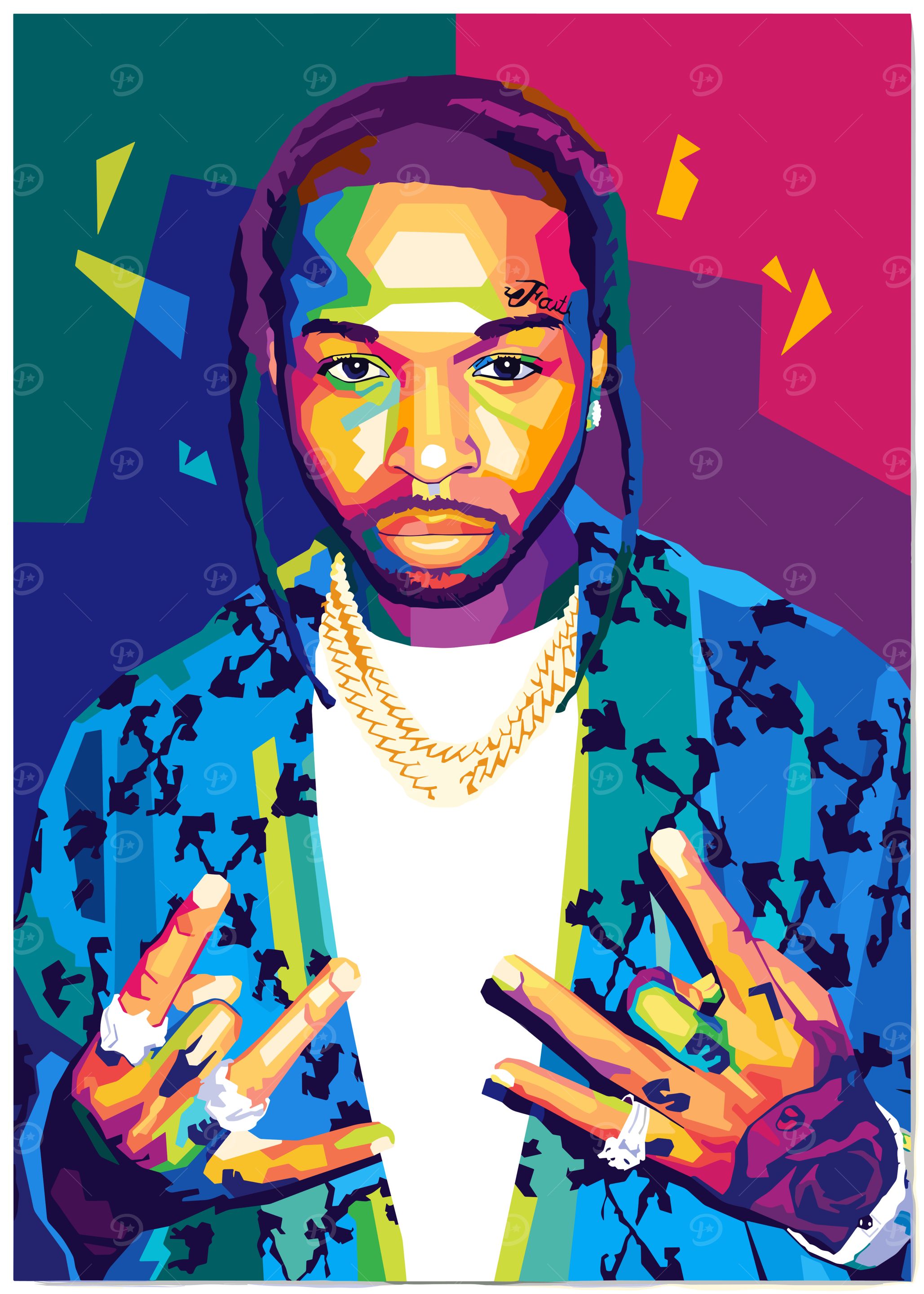 Pop Art Portrait of Pop Smoke