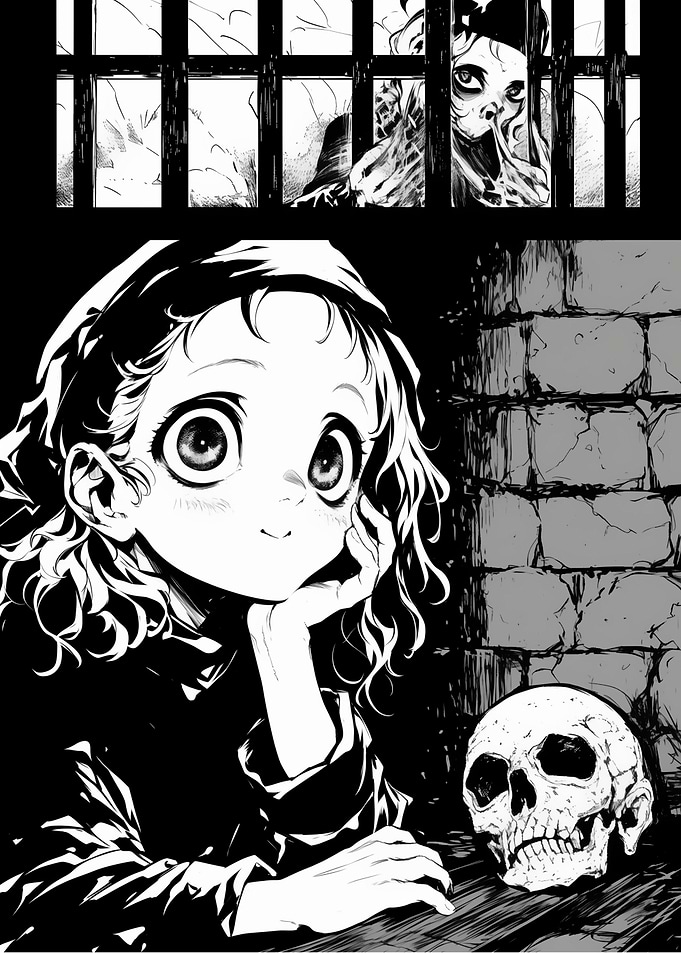 Girl with Skull