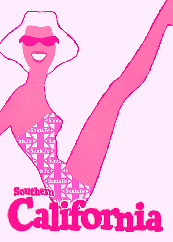Pink Southern California Vintage Poster
