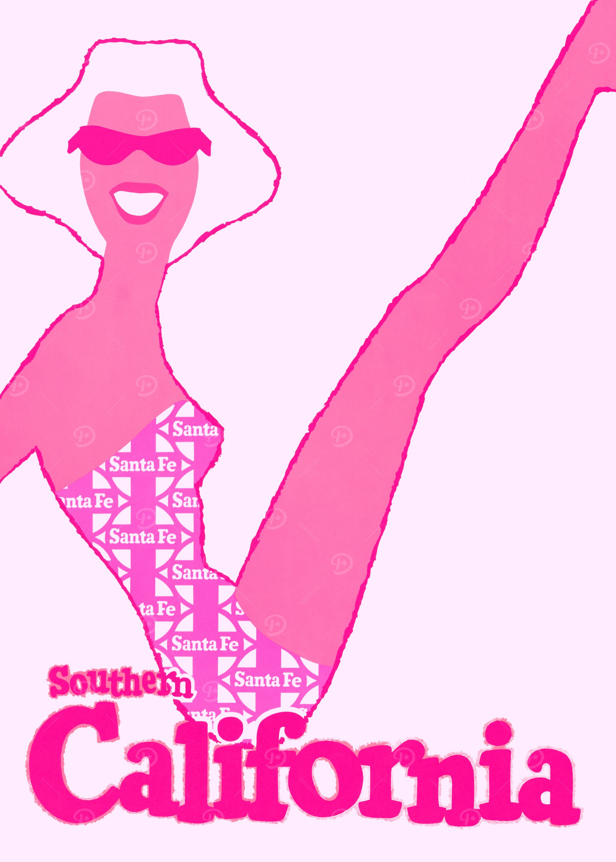 Pink Southern California Vintage Poster
