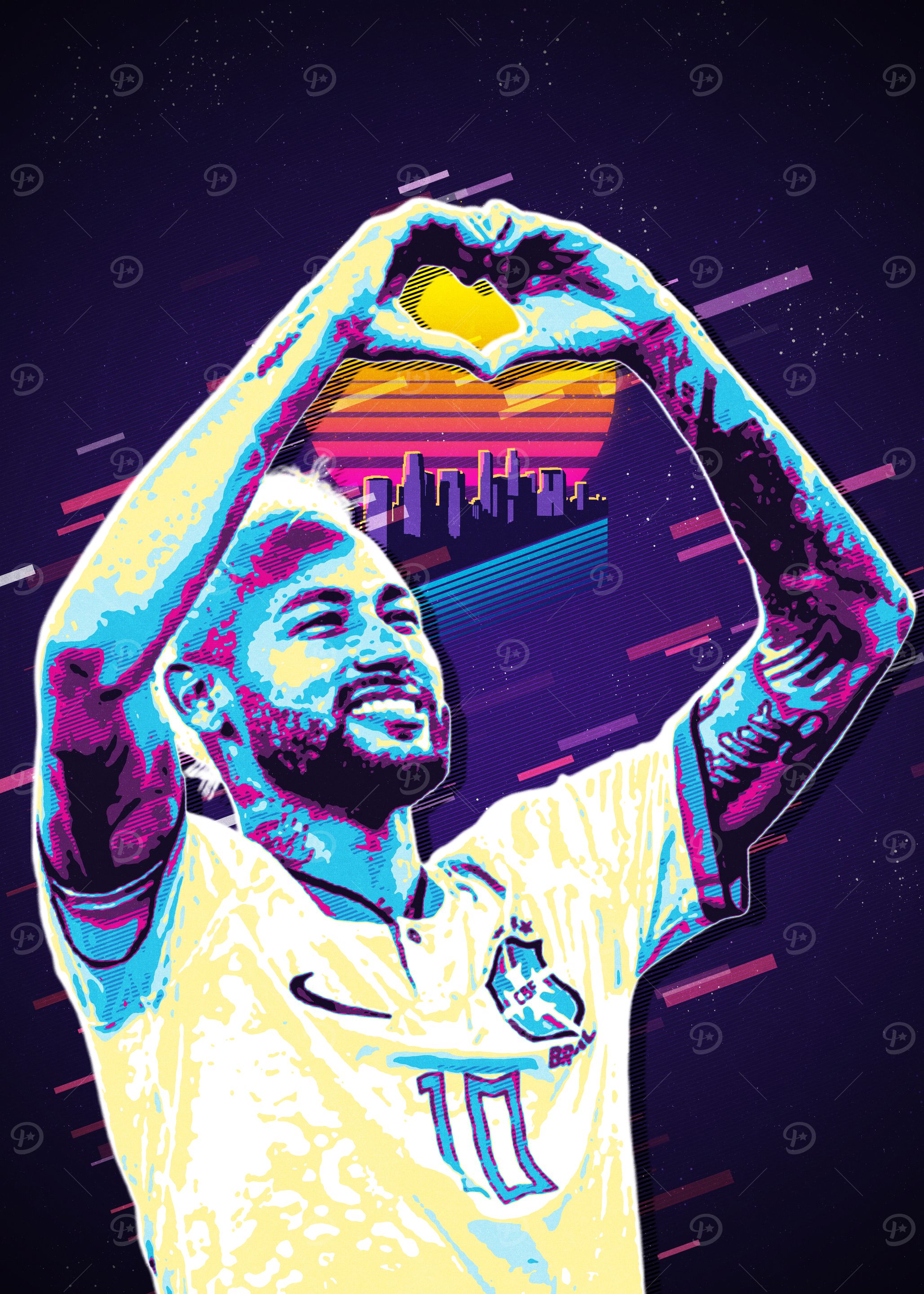 Neymar Jr. Retro Art