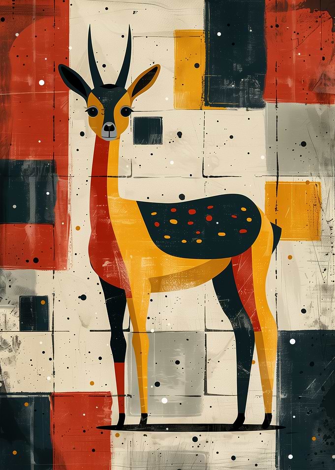 Geometric Gazelle Art Print