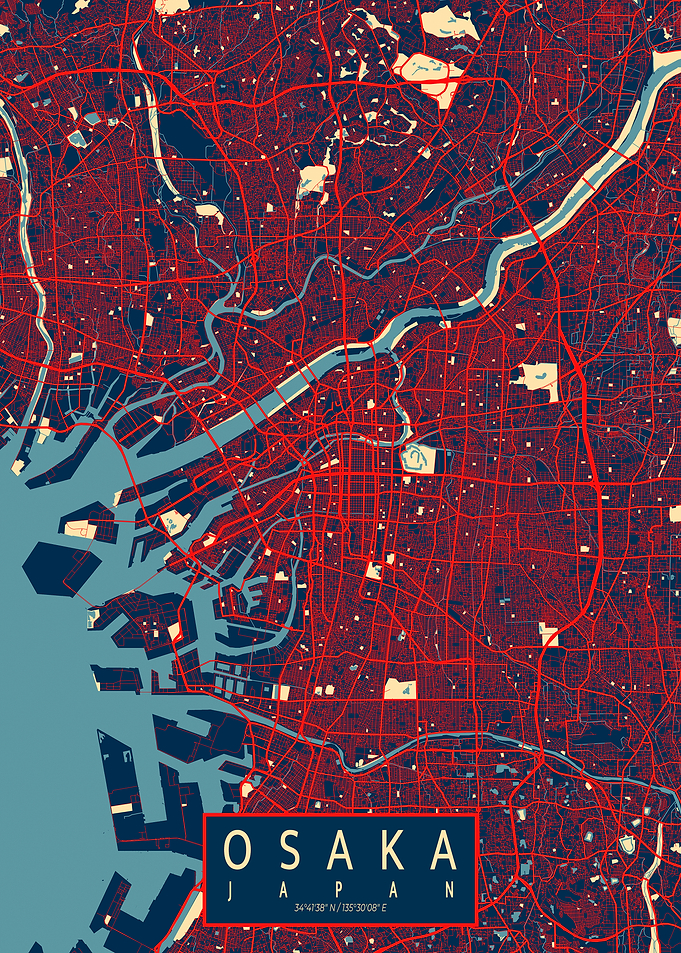 Osaka City Map Japan Hope