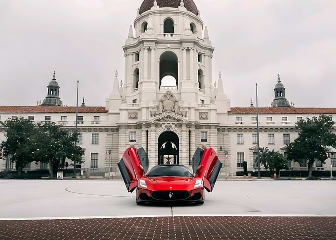Red Sports Car with Gullwing Doors