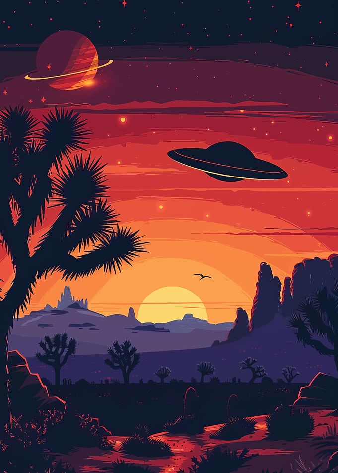 UFO Sunset Landscape