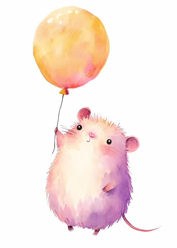 Cute Mouse with Balloon