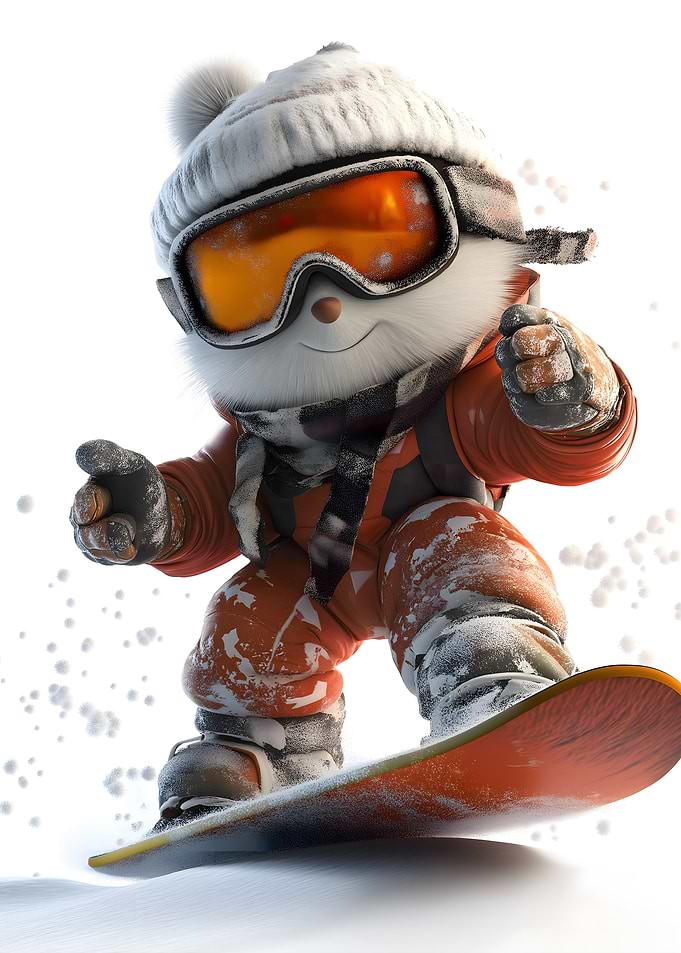 Snowboarding Mascot Poster