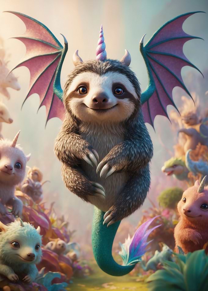 Unicorn Dragon Baby Sloth Hybrid