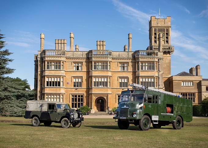 Vintage Fire Truck & Land Rover