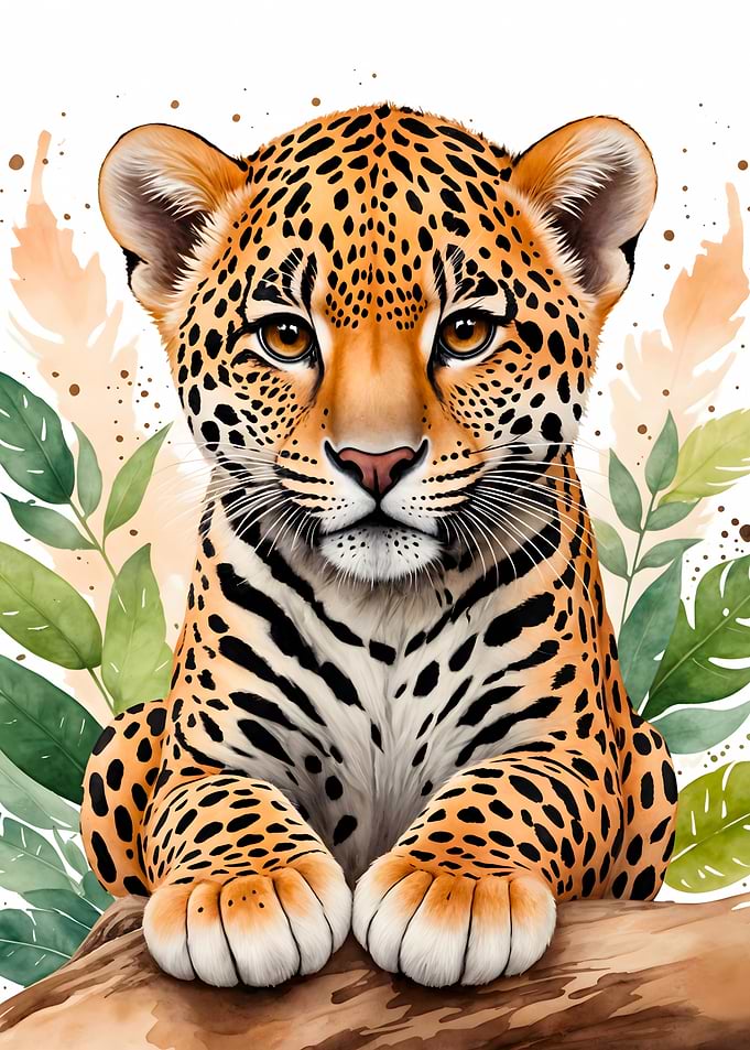 Leopard Cute Watercolor