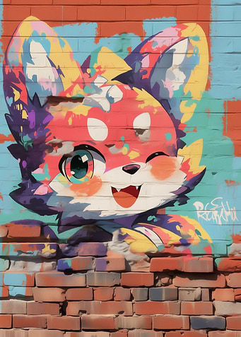 Colorful Graffiti Fox