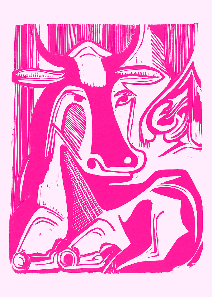 Pink Cow Print
