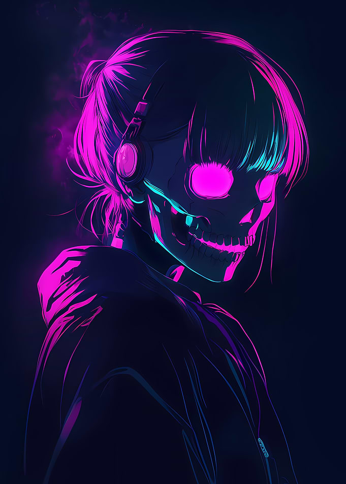 Neon Skull Girl