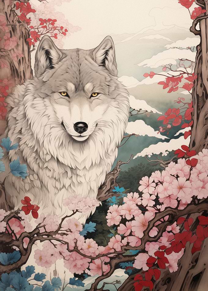 Wolf in Cherry Blossom