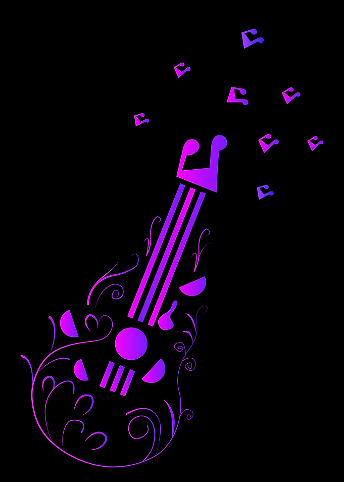 Purple Guitar Music Posters