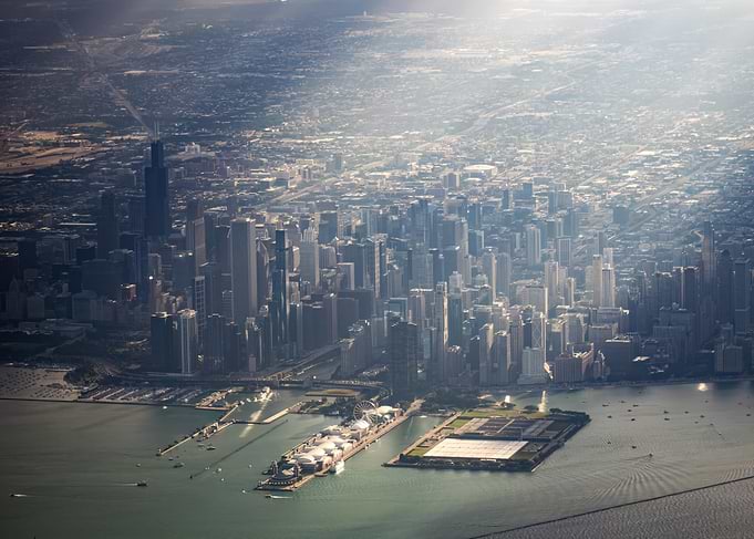 Chicago Skyline Aerial View