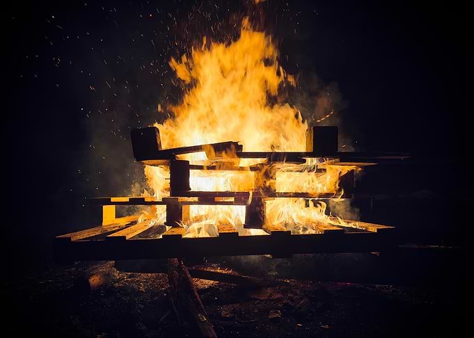 Burning Pallet Bonfire