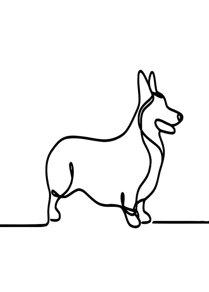 Corgi Line Art