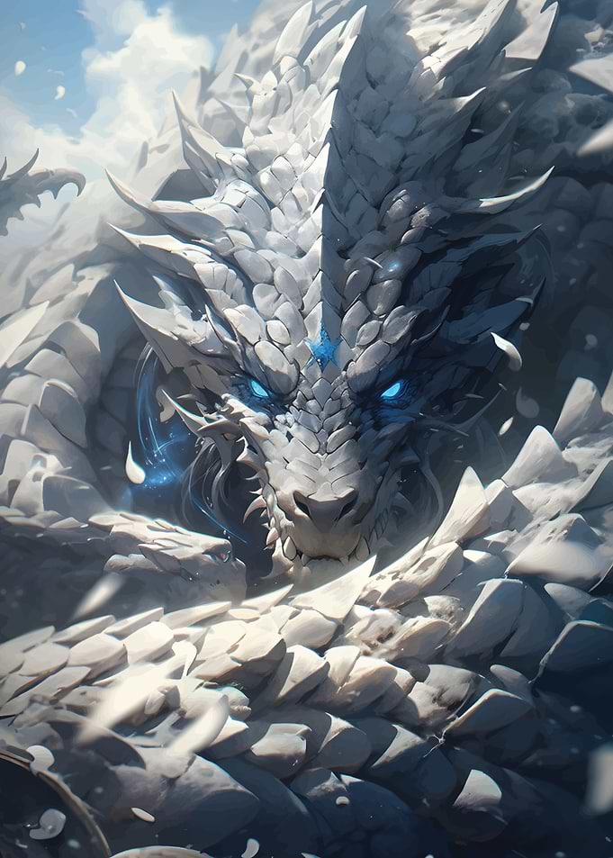 White Dragon with Blue Eye