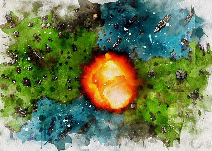 Total Annihilation Watercolor Battlefield