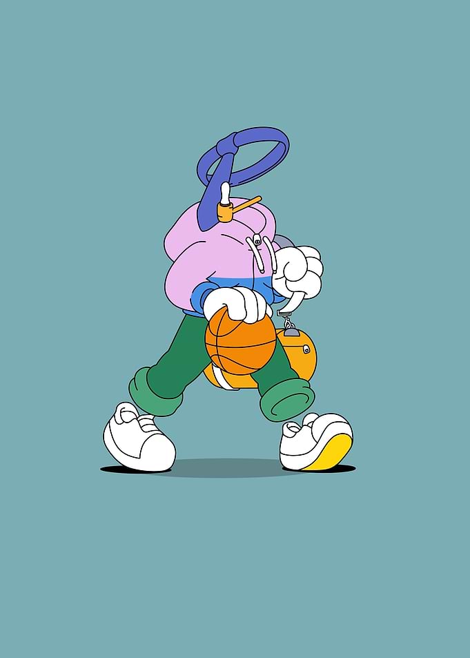 Cartoon Basketball Player