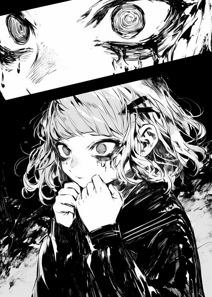 Anime Girl with Bloodstains
