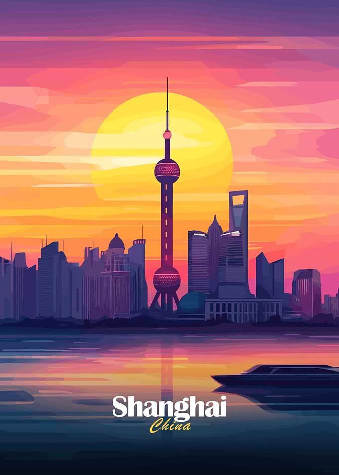 Shanghai Skyline Sunset