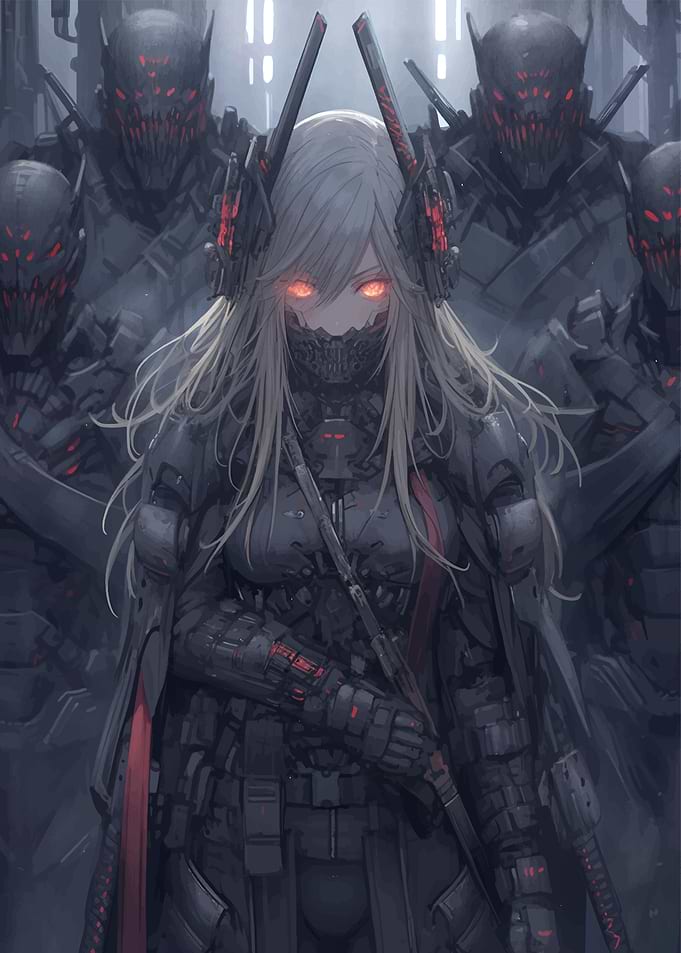 Cyberpunk Anime Warrior