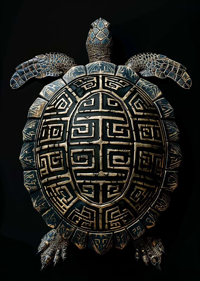 Gold & Black Turtle Shell