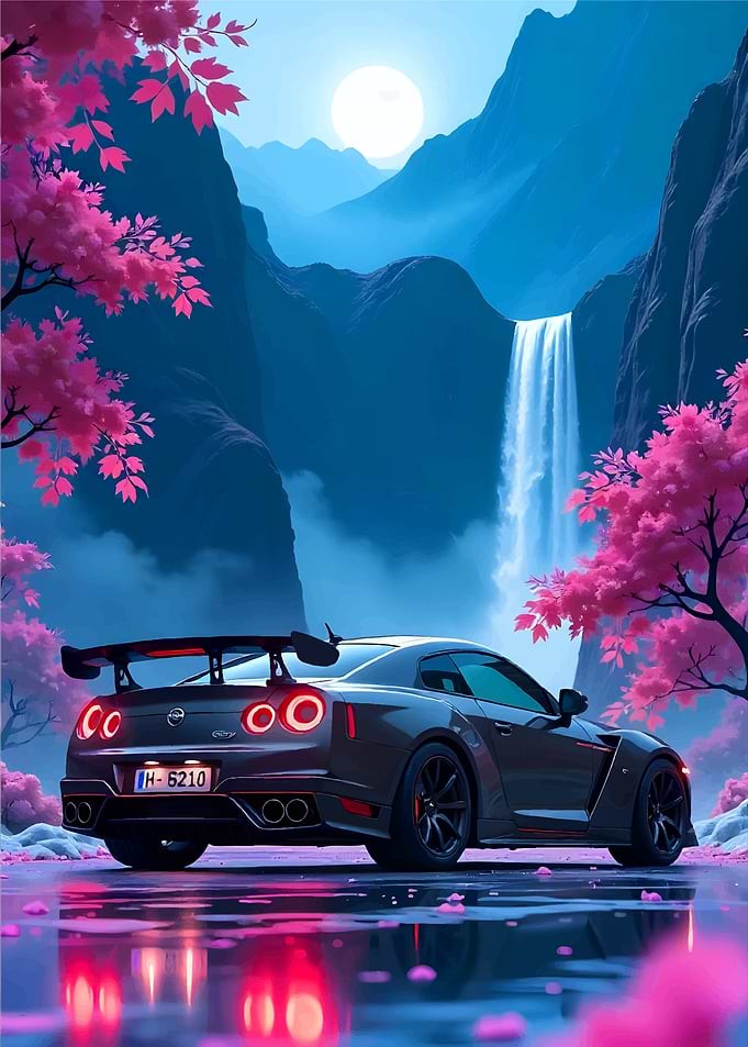 Nissan GT-R in Mountain Landscape