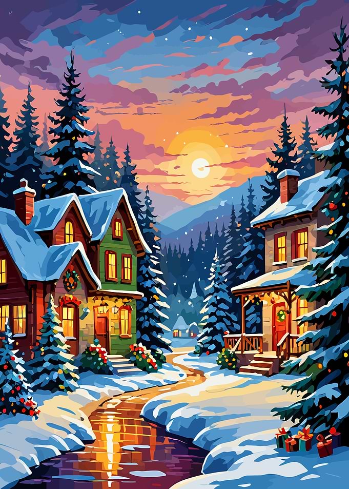 Snowy Christmas Village