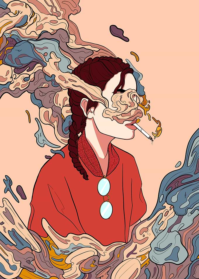 Woman in Smoke