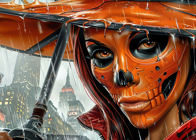 Cyberpunk Skull Woman