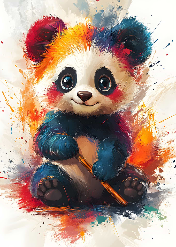 Colorful Panda Bear
