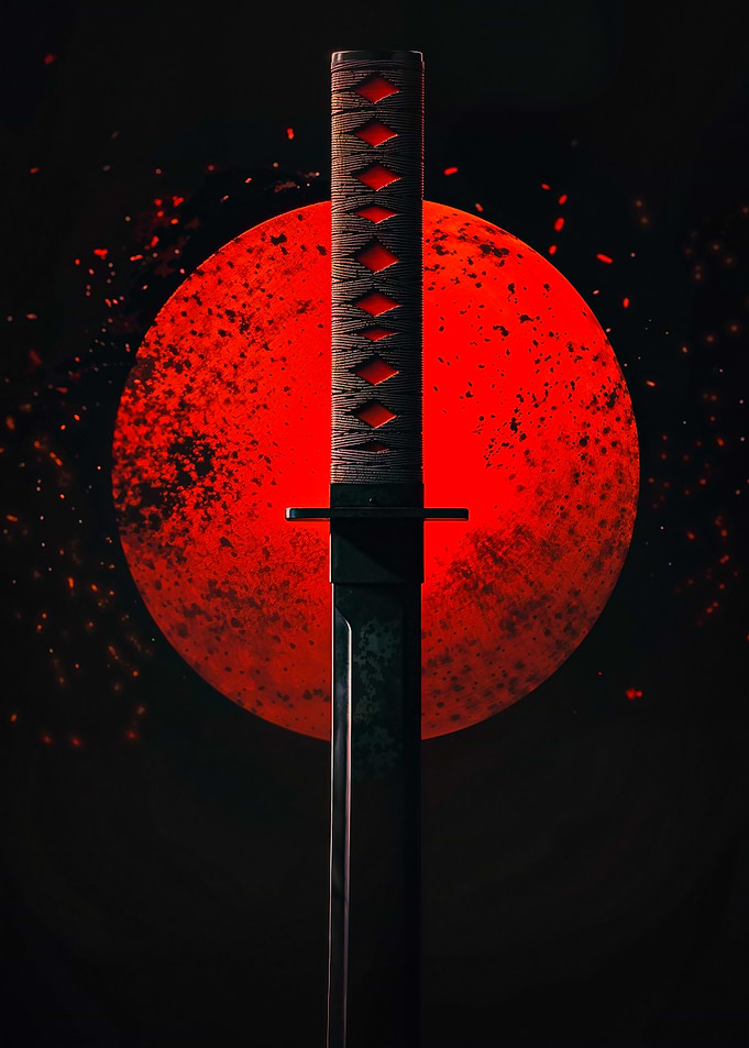 Samurai Sword Red Moon