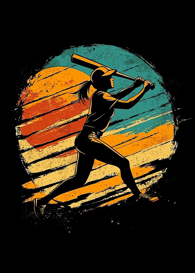 Vintage Baseball Silhouette
