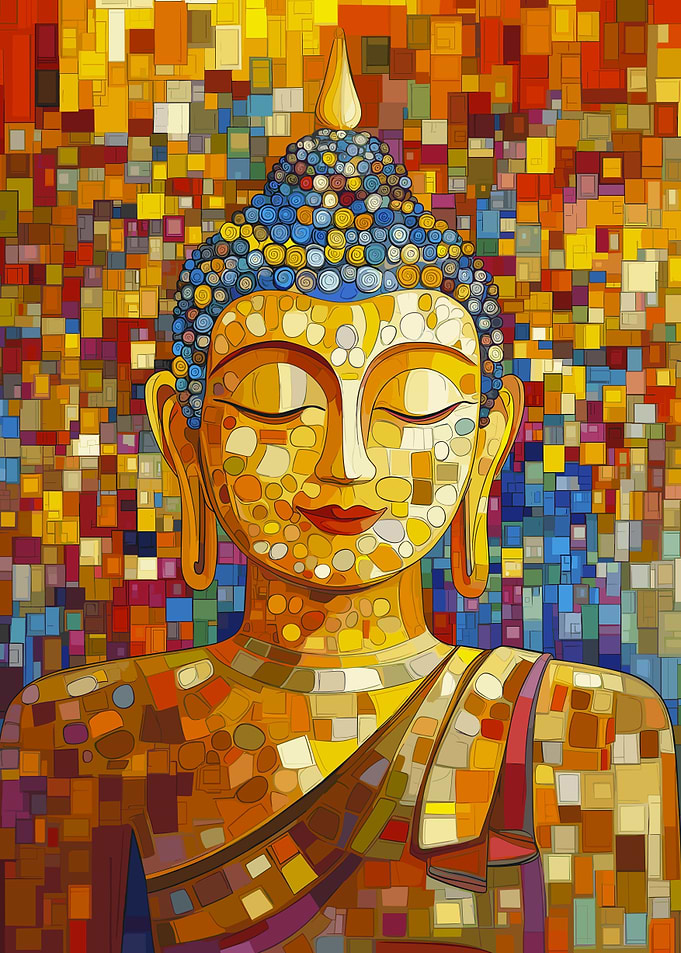 Buddha Mosaic Style Art