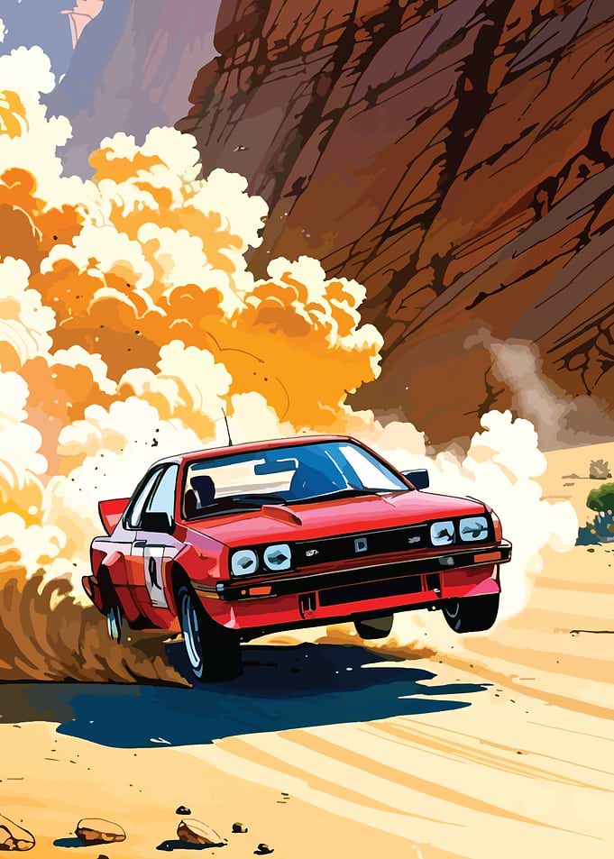 Rally Car in Desert