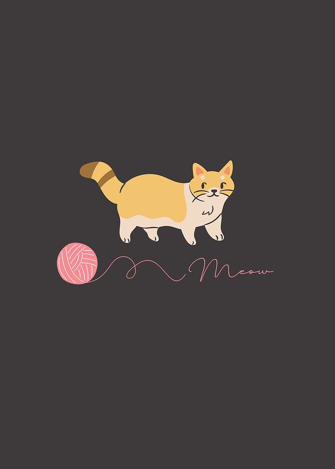 Cute Cat with Yarn