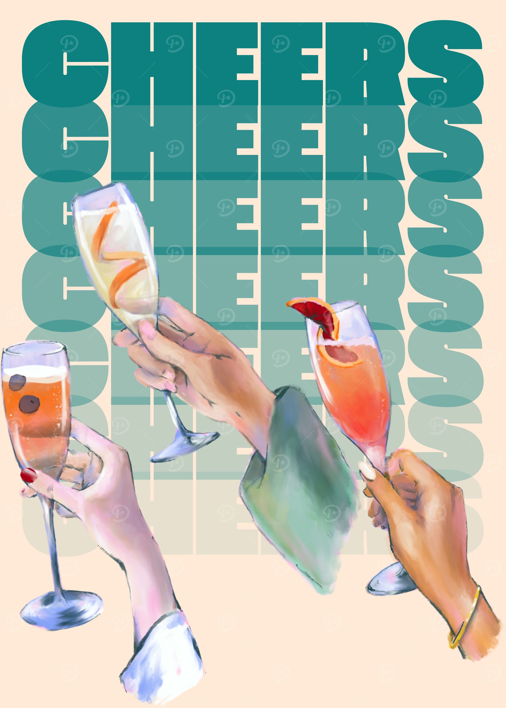 Cheers Toast Illustration