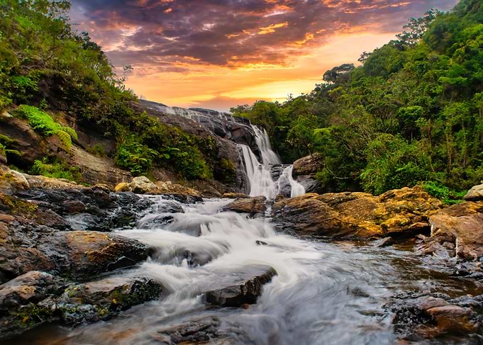 Waterfall Sunset