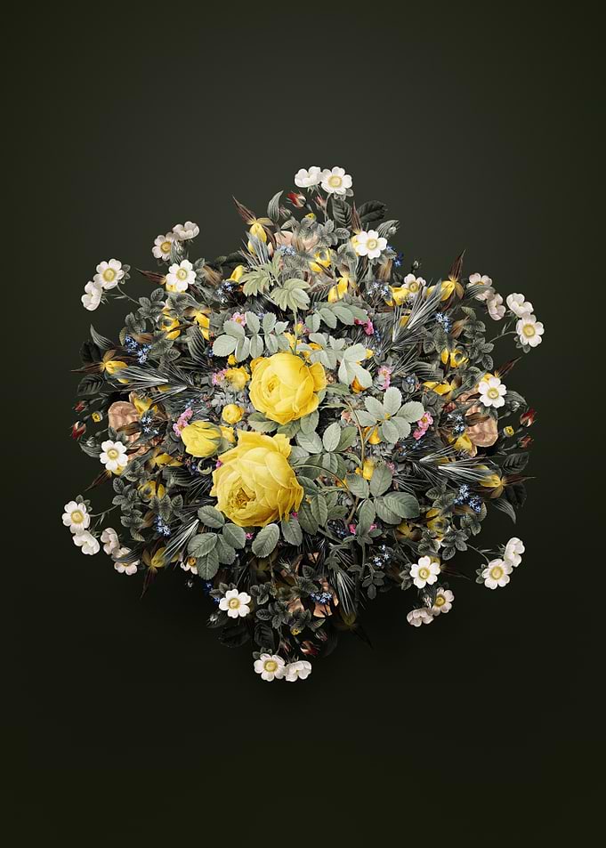 Sulphur Rose Wreath Bouquet