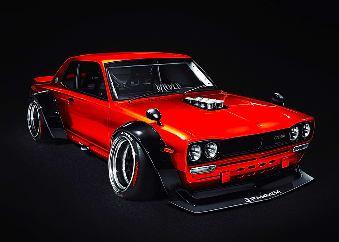 Red Nissan Skyline GTR