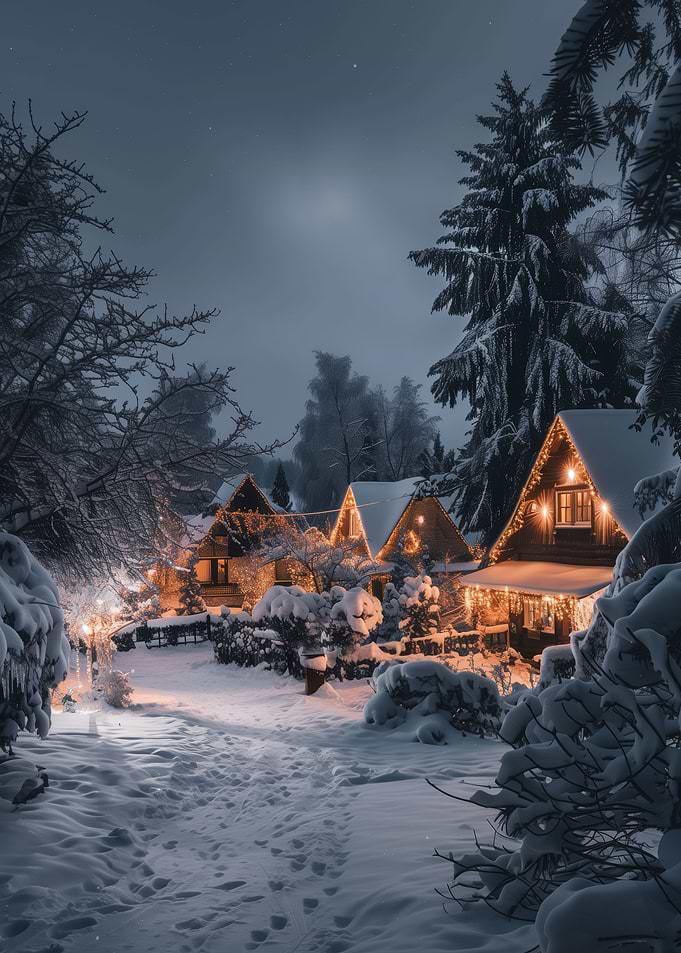 Festive Cozy Winter Cabin