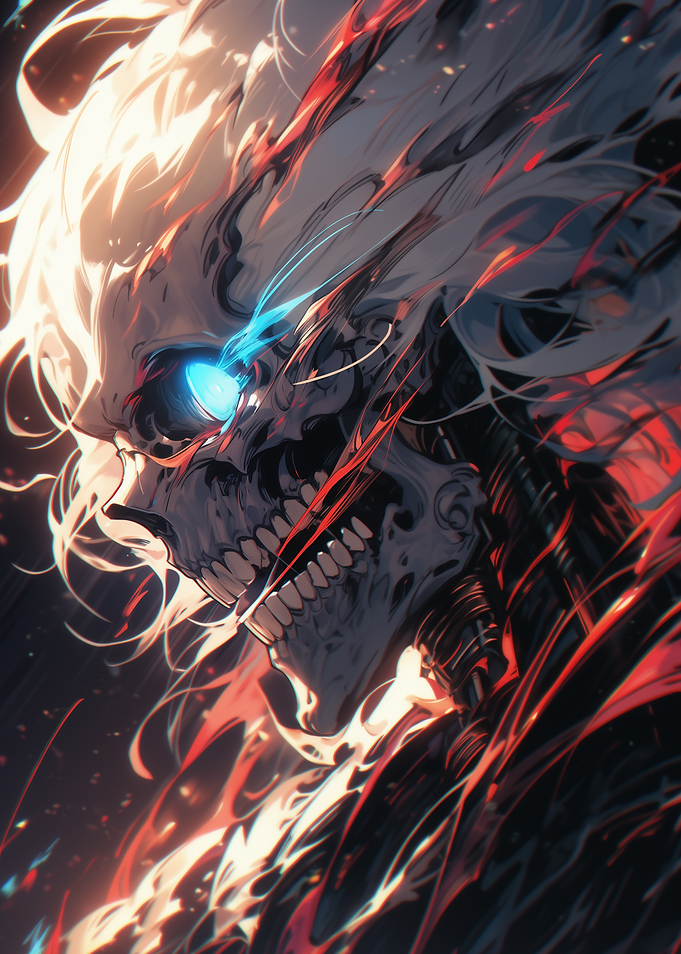 Fiery Skull Illustration