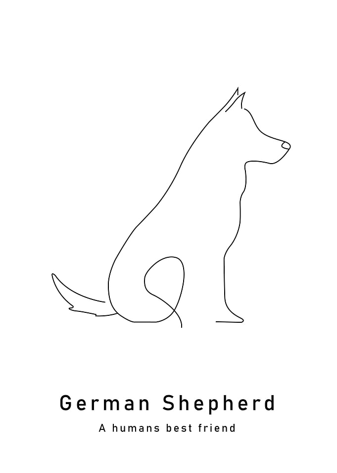 German Shepherd Line Art