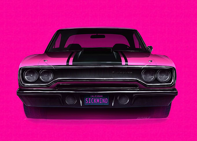 Pink Plymouth Roadrunner