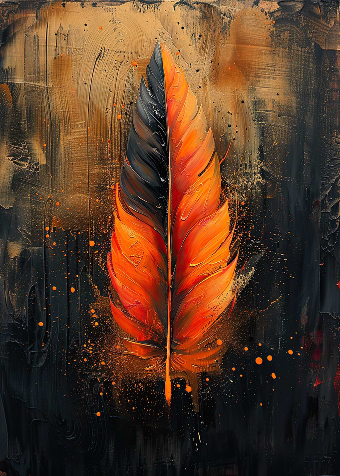 Fiery Feather Painting