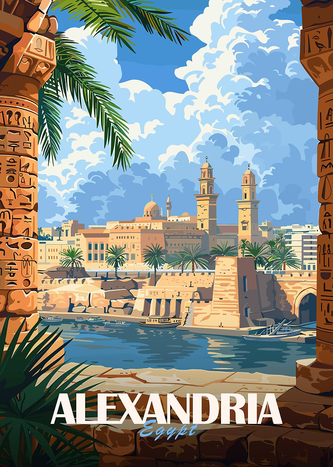 Alexandria, Egypt Travel Poster