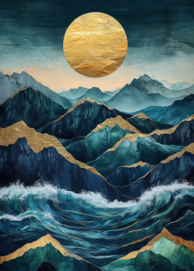 Golden Mountains and Waves